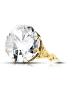 Циркон 14-кв Желтое золото Кольцо Винтаж стиль vrc073y